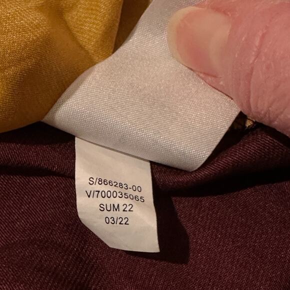 Banana Republic Silky Burgundy Golden Yellow Flowy Halter Spaghetti Strap Small - Picture 8 of 8